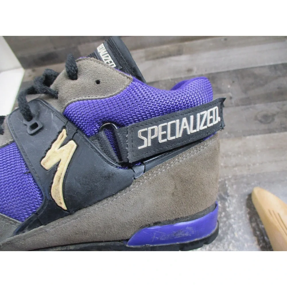 Vintage Specialized Mountain Bike Shoes SPD Clip MTB Size 45 Suede Mesh